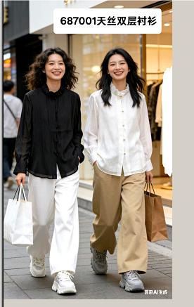 687001春上新 双层天丝衬衫 商品图0