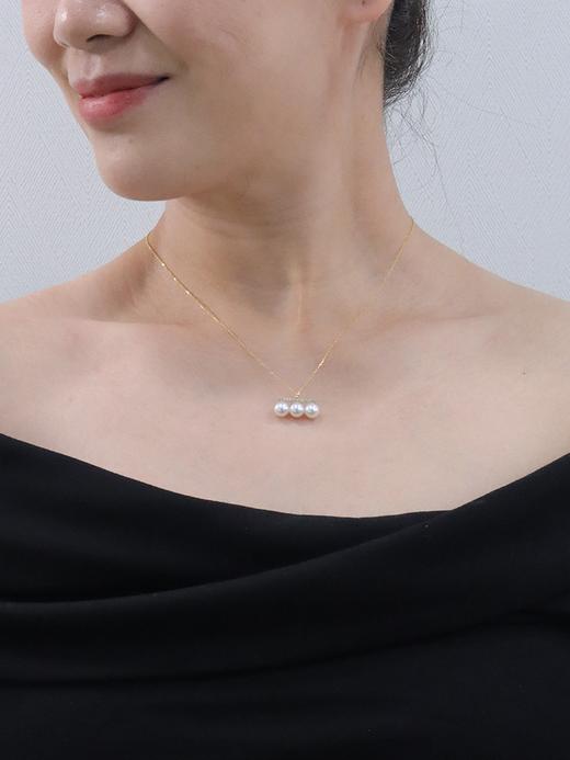 【挚友限定】平衡木-18k金akoya珍珠钻石项链 6.5-7mm 商品图1