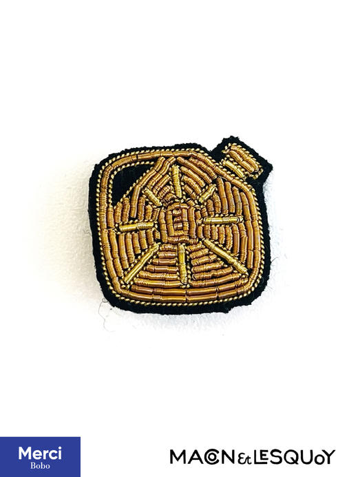 Macon&Lesquoy 原创设计 黄色的桶 M&L刺绣手工饰品胸针 商品图0