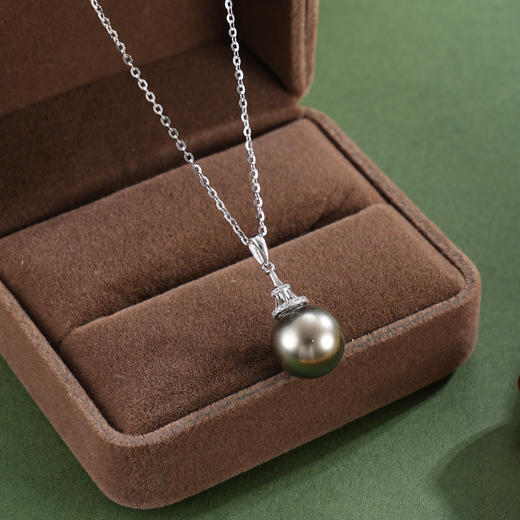 子佩集【黑夜之舞】G18K珍珠惜王妃吊坠【KP25105】10mm珠海水珠黑水滴（不含链）2601 商品图0