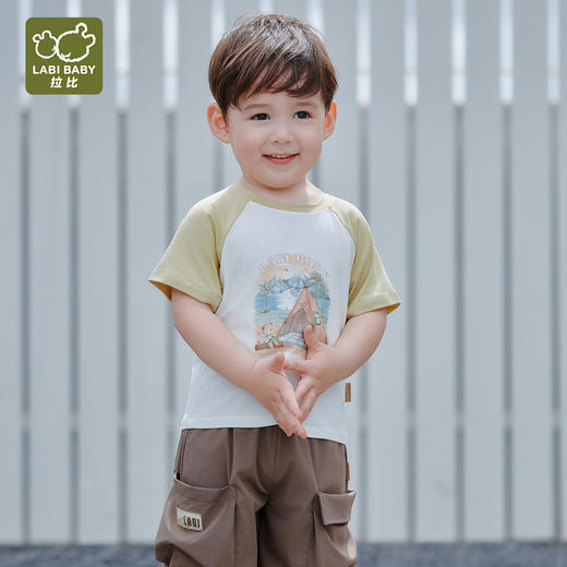 拉比童衣夏趣野插肩圆领短袖衣j6LZBC100408 商品图6