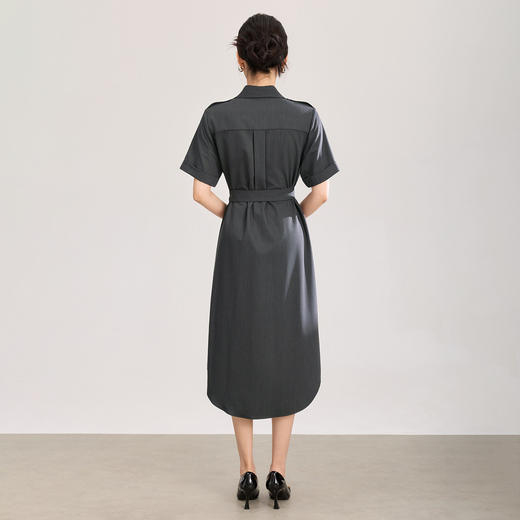 「高货wl」全新升级【铂金会员358/天猫479/差价121】(94543)洛诗琳气质天丝垂感衬衫连衣裙2026春夏法式系带收腰裙女 商品图2