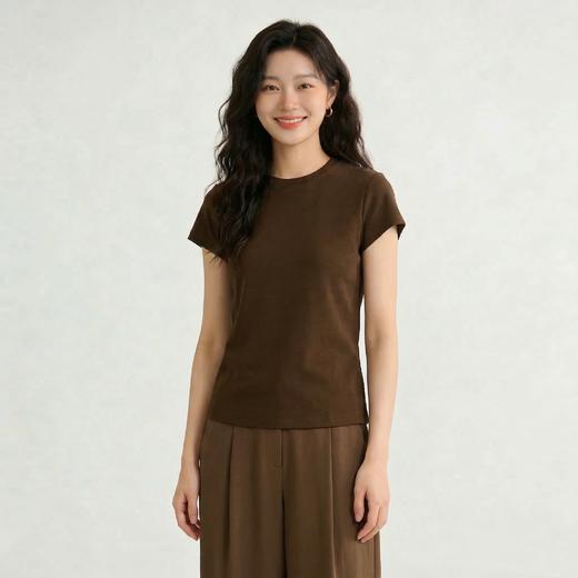 【单拍不发 加购3件到手99元】PSQUEEN 纯色圆领短袖 经典版型 潮流穿搭 舒适面料 彰显身材 多色可选C06C82【ys】 商品图3