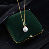 子佩集【珍情不渝】银S925珍珠惜王妃吊坠【P2864】10mm珠双色绿方块（不含链）2601 商品缩略图12