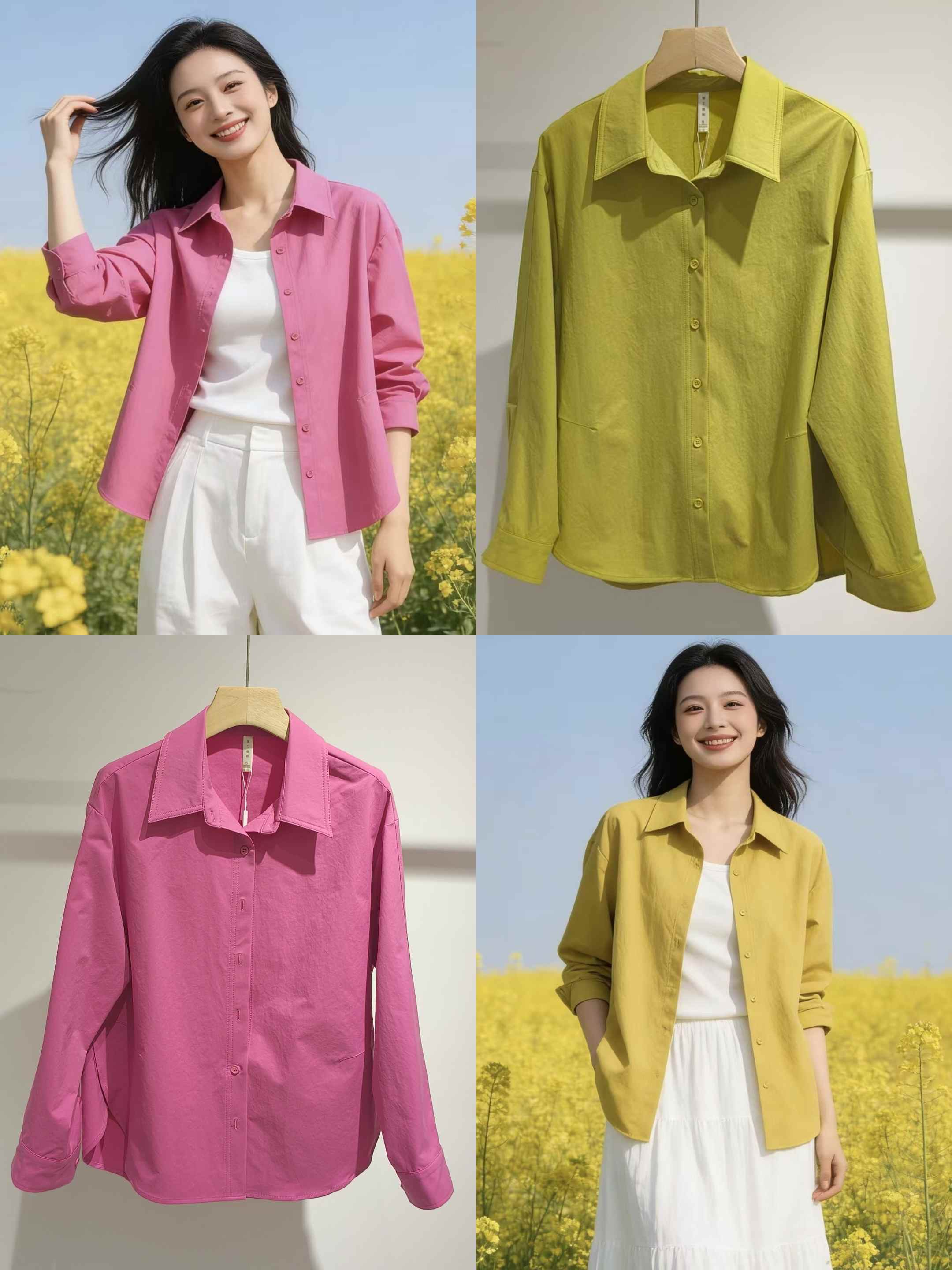 64C053春上新 时尚款亮色款衬衫薄外套