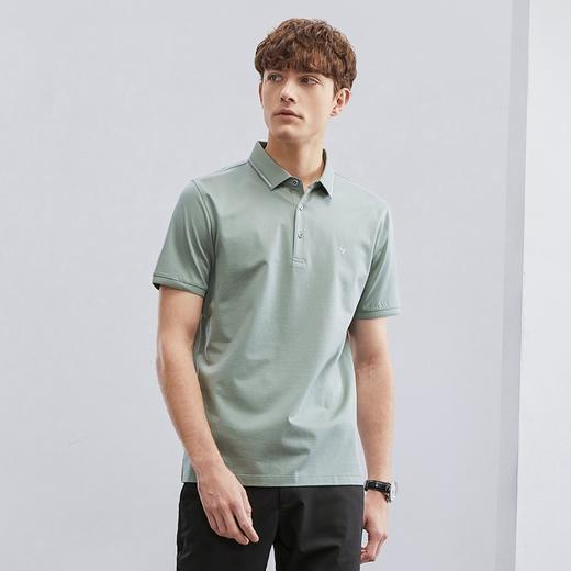 柒牌含桑蚕丝短袖Polo衫男夏季新款凉感百搭舒适男士翻领T恤	124T70590 商品图3