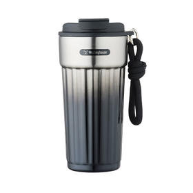 西屋 庭光漫染便携双饮咖啡杯极夜黑550mL WB500-BK