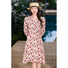 【桑蚕丝印花裙】2026春季新款时尚减龄泡泡袖A字连衣裙 商品缩略图2