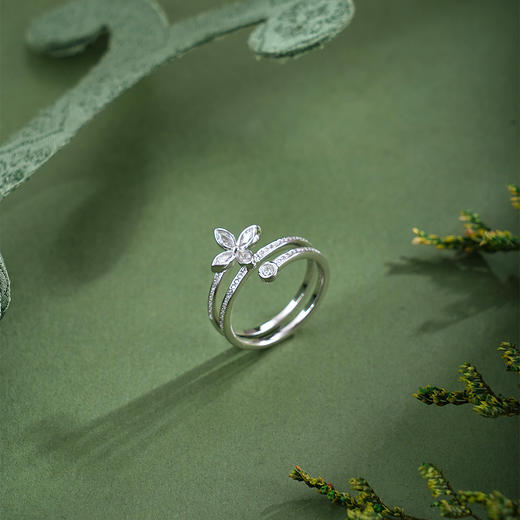 子佩集【静盼花开】银S925戒指【JL071261】时尚四叶草时尚2602 商品图1