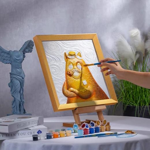 【玩作正版立体浮雕手绘油画】送画架 梵高莫奈浮世绘DIY创意手工立体浮雕手绘油画 商品图11