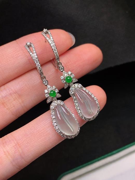 羽毛翡翠耳坠 商品图1