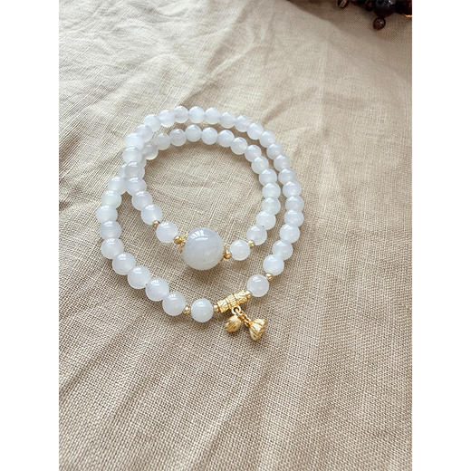 【非质量问题不退换】知玉.岁安 和田玉手串长款+短款组合 烟紫色+晴水温润灵动【配有证书】 商品图4