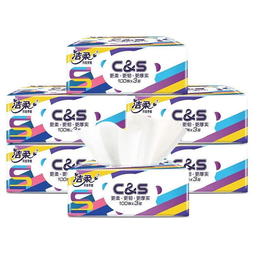 洁柔 CS系列自然无香抽纸3层100抽*20包 J0R-24B-CS 商品图2