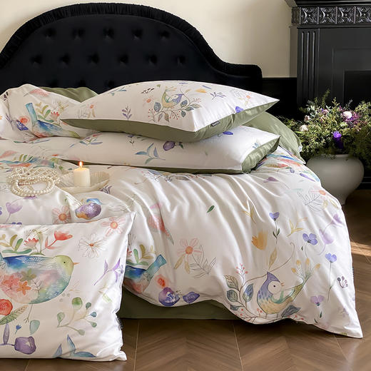 【品牌直发】加倍生活 100支匹马棉数码印花四件套-罗曼庄园系列 7色可选 商品图2