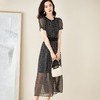 米思阳新款复古优雅波点雪纺裙中长款收腰显瘦连衣裙5M21BL1249 商品缩略图2