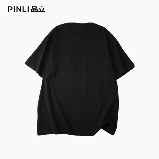 PINLI品立2026夏季新款男士几何图形烫钻圆领落肩短袖T恤上衣潮牌BG262111505 商品图2