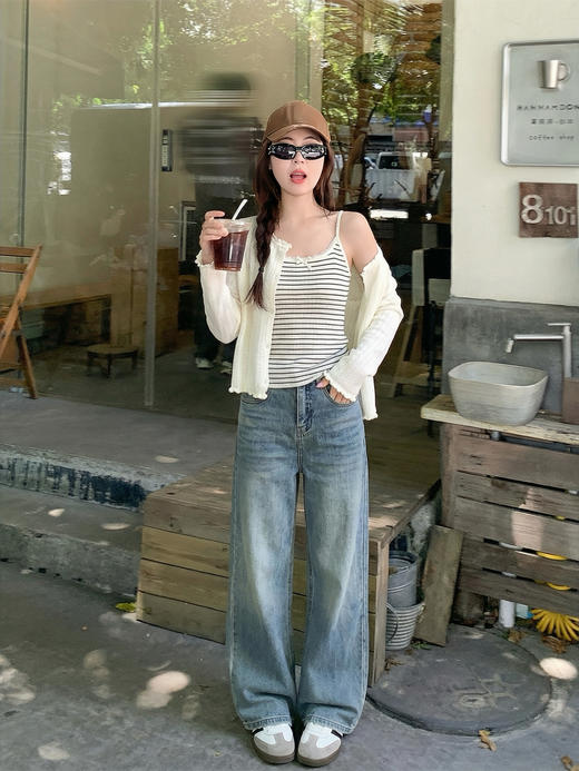 <曾小咸推荐>3.29现货秒杀 ！微信超特价！韩系镂空针织开衫+背心套装 日常199.99 立减110 秒杀89.99！！ 商品图5