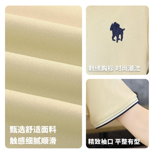 【100%棉】圣得西polo衫男短袖2026新款春季休闲百搭刺绣设计T恤 商品图4