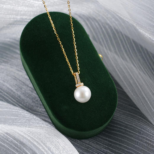 子佩集【月照星河】银S925珍珠惜王妃吊坠【YP0495】9mm珠双色吊球一字（不含链）2601 商品图3