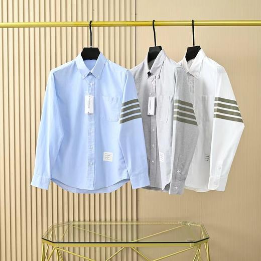 THOM BROWNE 汤姆布朗 .TB春季情侣牛津纺单四杠条纹休闲衬衫 商品图0