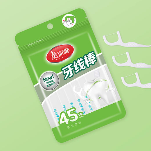 美丽雅 独立袋装牙线棒45支*2 HC84308 商品图2