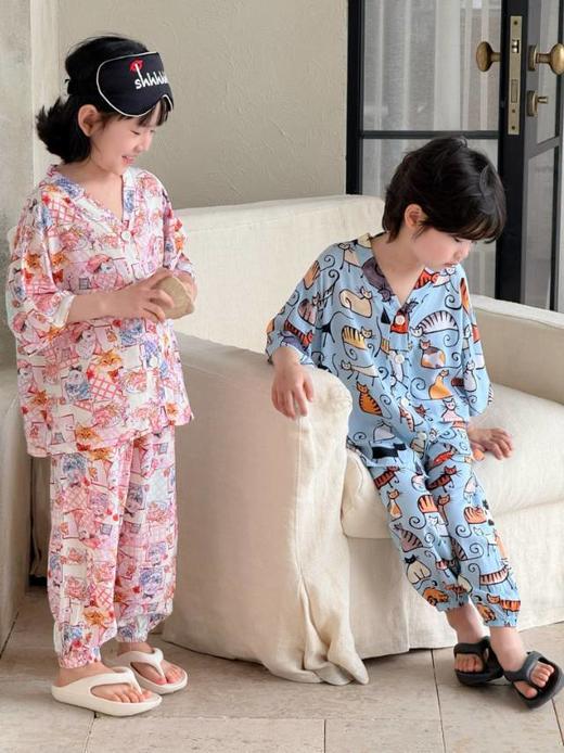 【热卖2w+ 莱赛尔+棉绸】亲子款莱纱绸-涂鸦家居服（夏日的小救星 爱出汗的宝贝必入） 商品图1