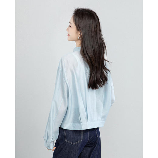 「高货xg」全新升级【铂金会员257/天猫349/差价92】(75416)洛诗琳天丝醋酸亚麻外套2026夏季新款休闲百搭轻薄夹克 商品图3