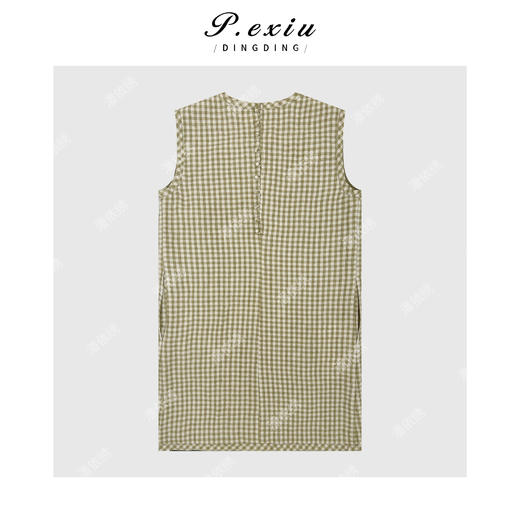 03-5潘依绣丁丁宠粉【夏日格调】100%亚麻设计感布包扣背心连衣裙M8825 商品图2
