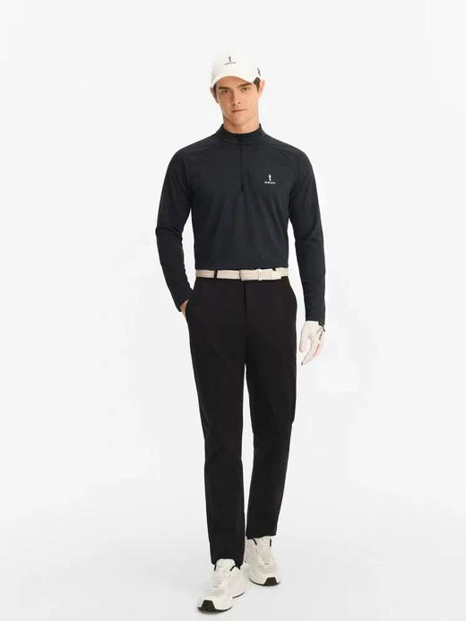 正品比音勒芬 26春男士排汗速干半拉链长袖T恤！黑科技防晒运动高尔夫 POLO衫！黑色M L XL XXL 商品图11