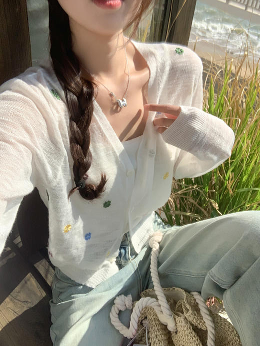 <曾小咸推荐>3.28现货秒杀 ！微信超特价！韩系彩色绣花开衫 日常129.99 立减60 秒杀69.99！！ 商品图13