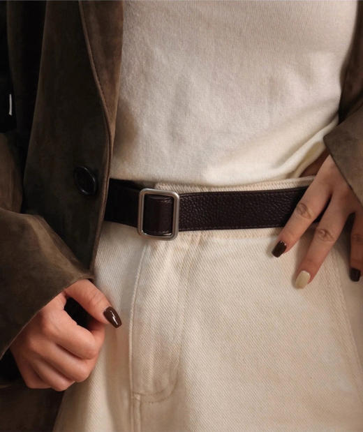 无标小牛皮 ，快来抢~！【免打孔】双面头层小牛皮！！！女士真皮腰带，极简款 商品图2