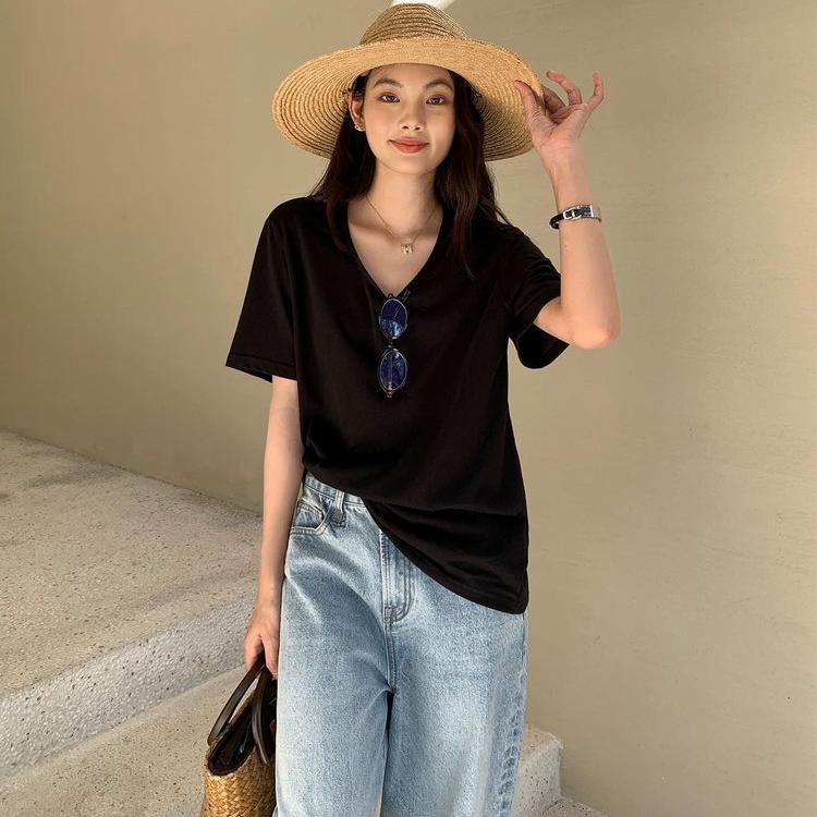 【V领天花板】AMTN三色v领慵懒T