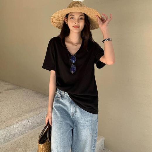 【V领天花板】AMTN三色v领慵懒T 商品图0