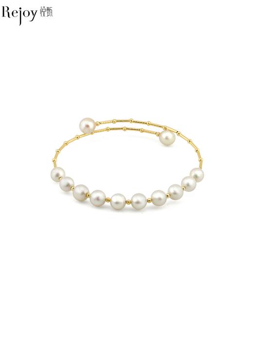 【挚友限定】竹节-18k金akoya珍珠手镯 6-7mm 商品图0