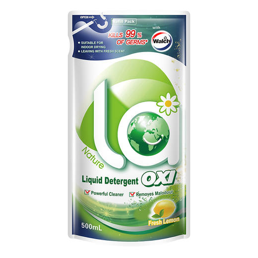 威露士 La有氧洗威露士洗衣液柠檬袋装500m*3（组合装） 1100202421003 商品图2