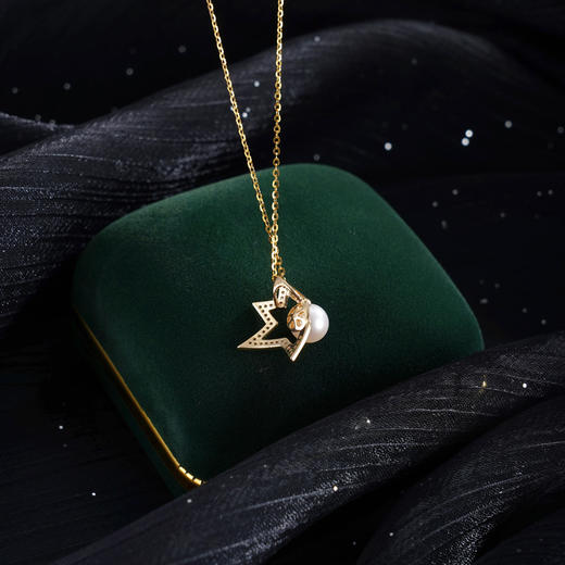 子佩集【甜梦星辰】银S925珍珠惜王妃套链【P1495】7mm珠枫叶半星光2601 商品图1