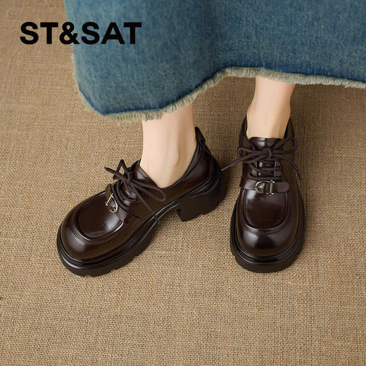 星期六26春新款英伦绑带通勤厚底乐福SSE1112CF7 商品图6