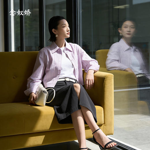 【商场同款】CNB6322 “ 英伦紫衬衫 ” 轻柔水洗棉条纹 轻盈舒爽好穿好打理 商品图3