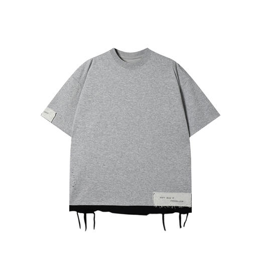 SDSA男装2026新款高贵轻奢潮牌下摆拼接流苏圆领短袖T恤时尚显瘦 商品图0