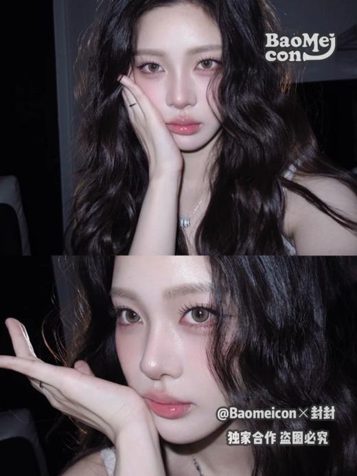 BAOMEICON·半年抛  水光橘棕 14.2  <封封同款> 清冷又日常！甜妹挚爱的晶冻透感玻璃珠！国产0-800度<一副两片> 商品图3