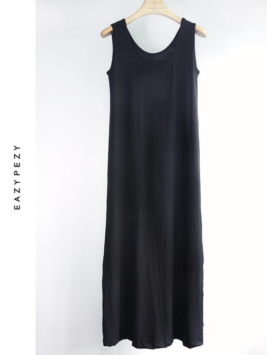 亚麻和天丝羊毛无袖连衣裙 商品图1