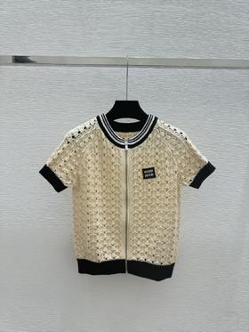 【此款只换码不退】Miu Miu 镂空针织拉链开衫（MM）