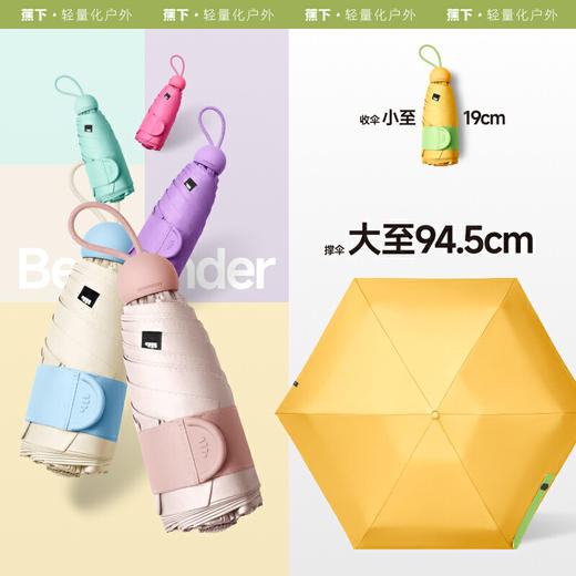 【店庆提前购】【满400减40】6楼蕉下五折黑胶胶囊防晒伞BM52525吊牌价179 商品图2