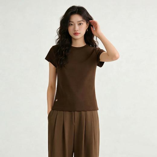 【单拍不发 加购3件到手99元】PSQUEEN 纯色圆领短袖 经典版型 潮流穿搭 舒适面料 彰显身材 多色可选C06C82【ys】 商品图6