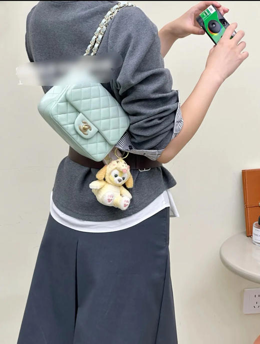 CHANEL 羊皮 薄荷绿 方胖子 斜挎包 商品图2
