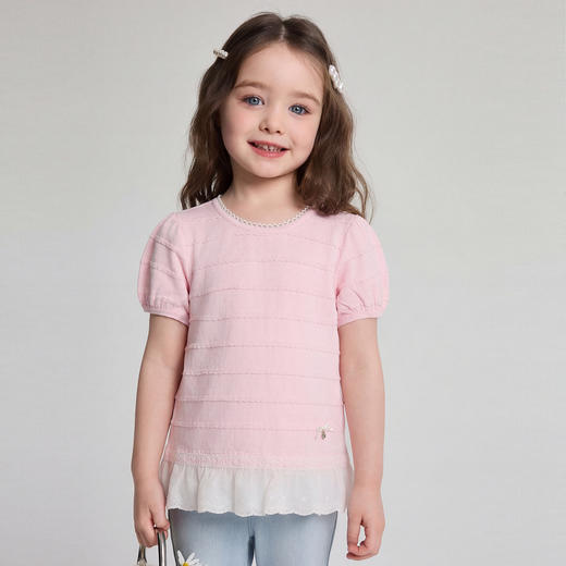 笛莎Deesha 2026年夏季新款小童女童圆领TT恤 商品图0
