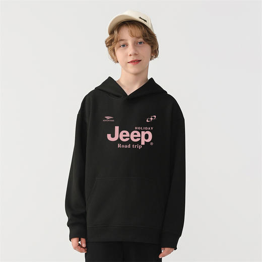 【儿童服饰丨JeepKids吉普儿童户外运动连帽卫衣】130-175码可选，华棉复合面料，质地柔软，贴合身体不紧绷，玩耍更自在，环保印染高色牢度，不易褪色，版型简约时尚，适合多场景穿搭 商品图1