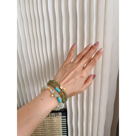 【非质量问题不退换】知玉.岁安 和田玉手串长款+短款组合 烟紫色+晴水温润灵动【配有证书】 商品图1