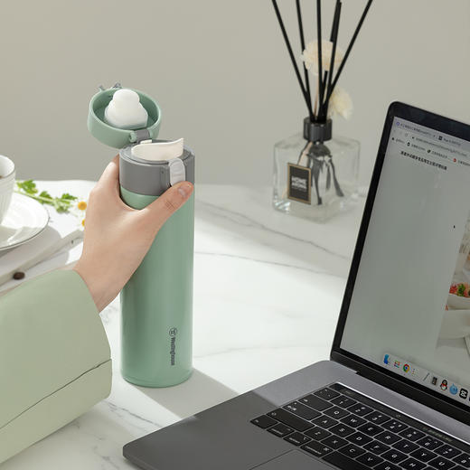 西屋 轻享弹跳保温杯-云杉绿400mL WB401-GN 商品图3