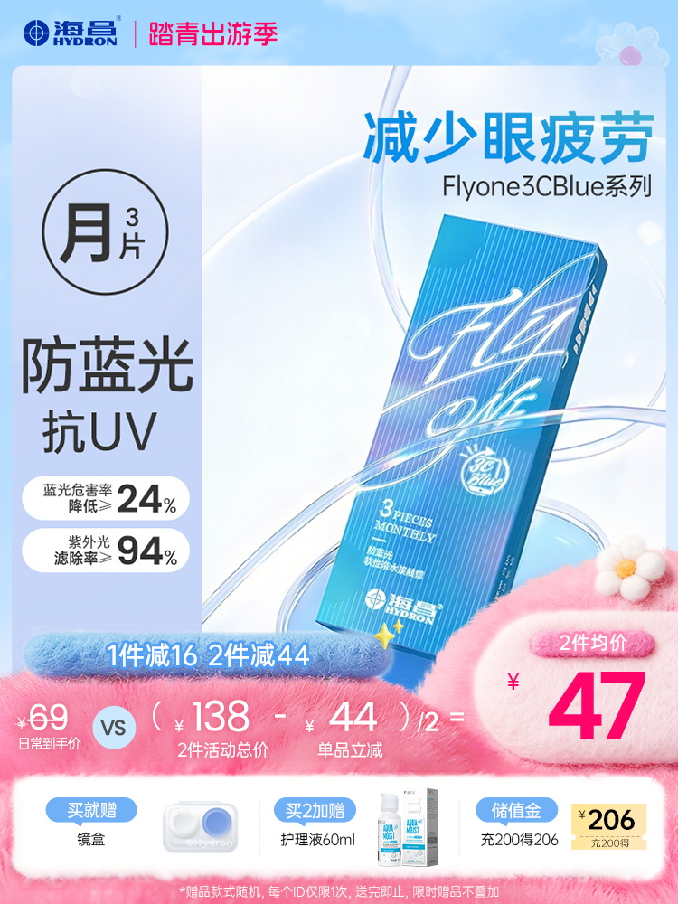 【新品上架】FLyONE 3CBlue防蓝光月抛3片